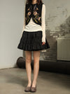 INTO THE EAST 25 Autumn/Winter Layered Short Skirt ITE-E1DGAW071BL21SK-HEI Black (E1DGAW070WT21SK)
